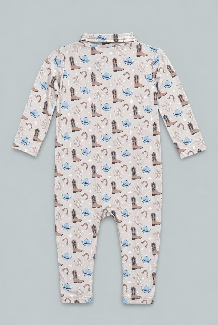 Long Sleeve Polo Romper - Blake