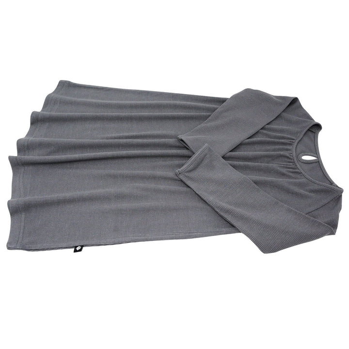 Sweetheart Dress - Charcoal Rib