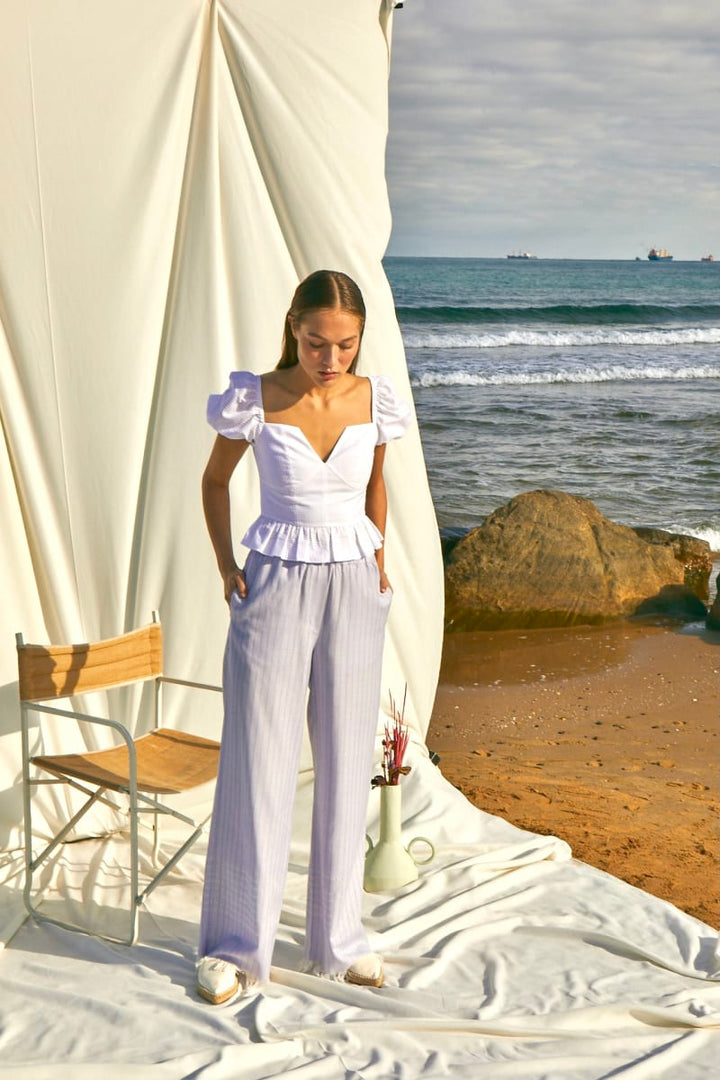 Anville Linen Trousers - Lilac