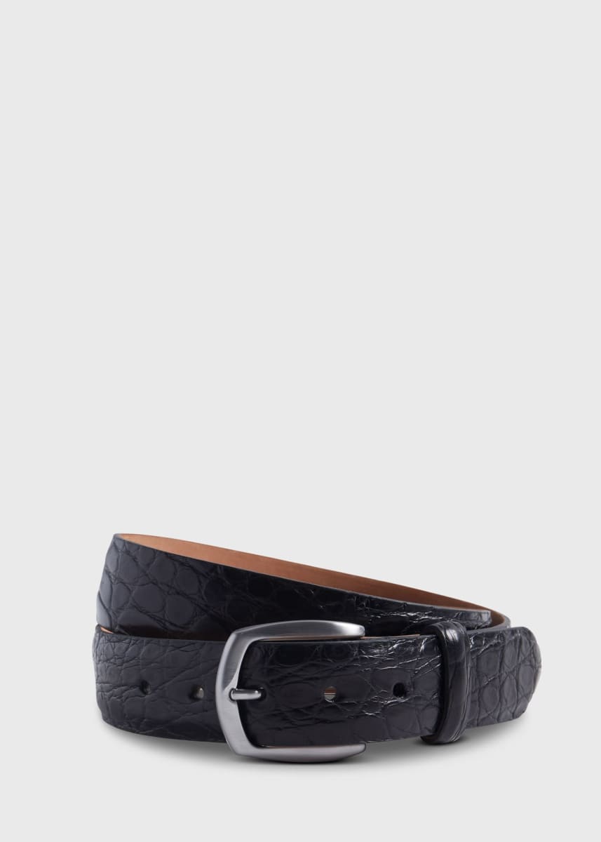MATTE ALLIGATOR BELT - Black