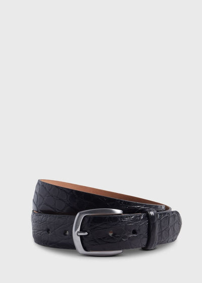 MATTE ALLIGATOR BELT - Black