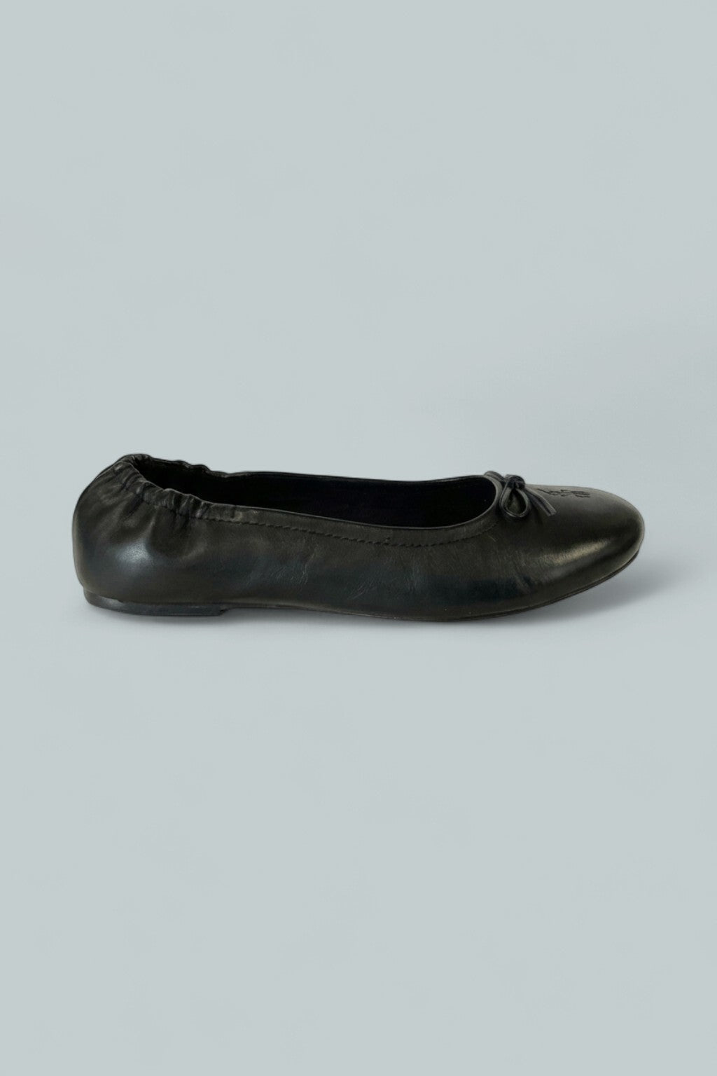 Girl's Leather Pony Ballet Flat - Black