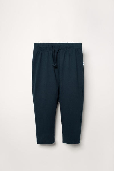 Organic Ribbed Trousers - Navy