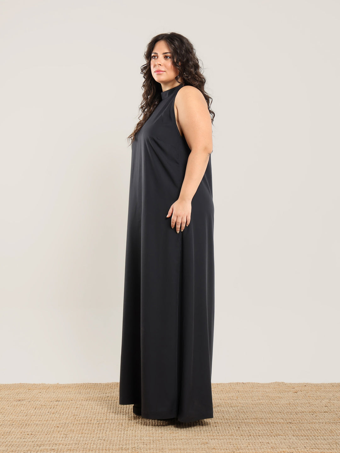 Tencel Halter Dress - Black