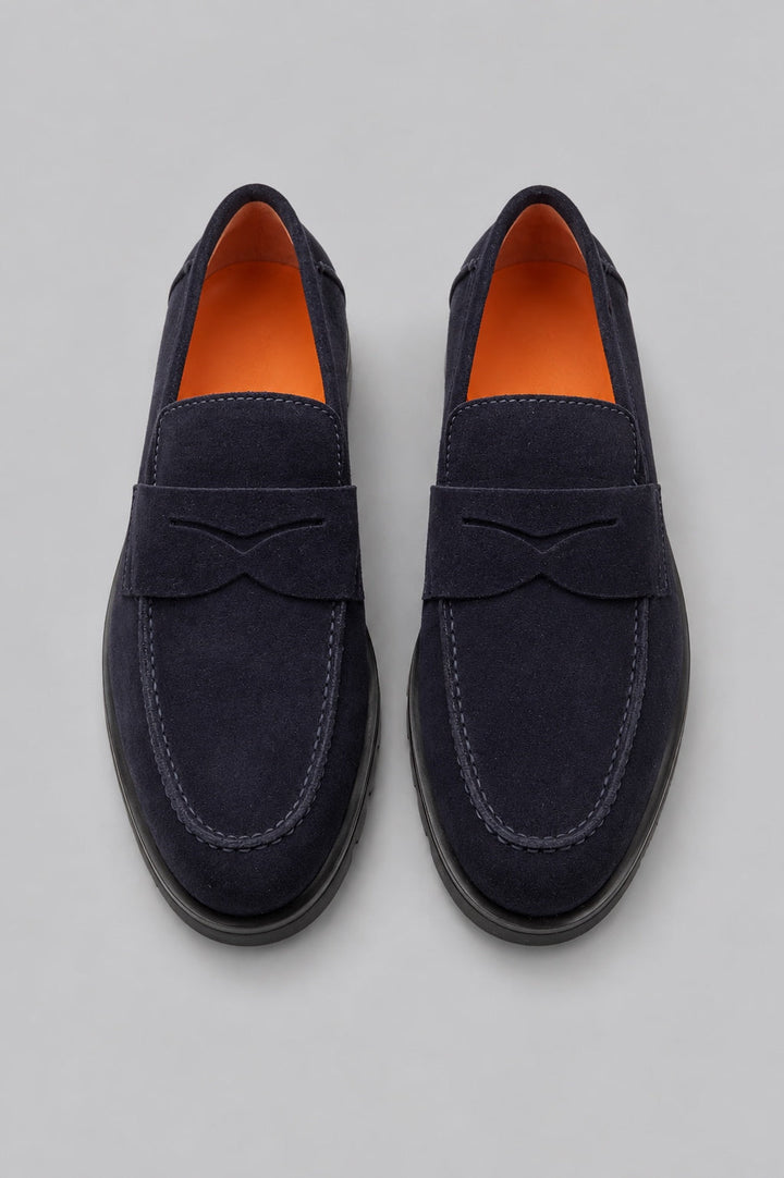 Rock Suede Penny Loafers - Blue