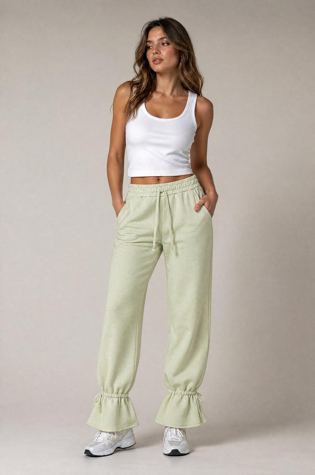 Tie Ankle Sweatpants - Green