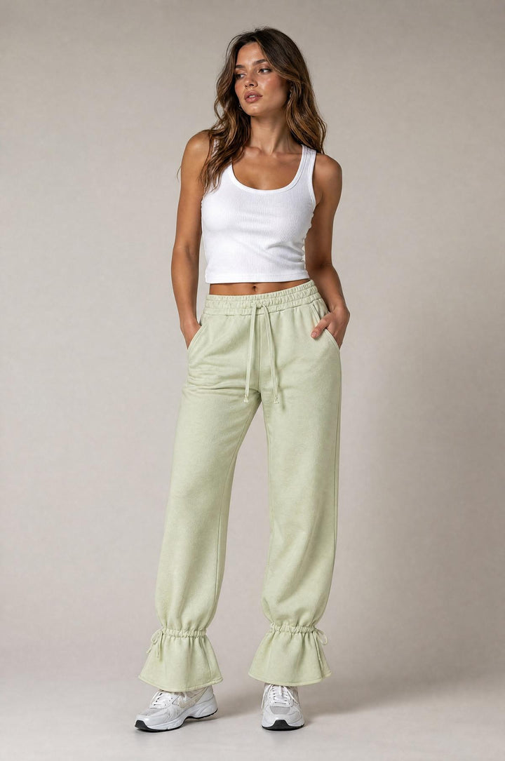 Tie Ankle Sweatpants - Green