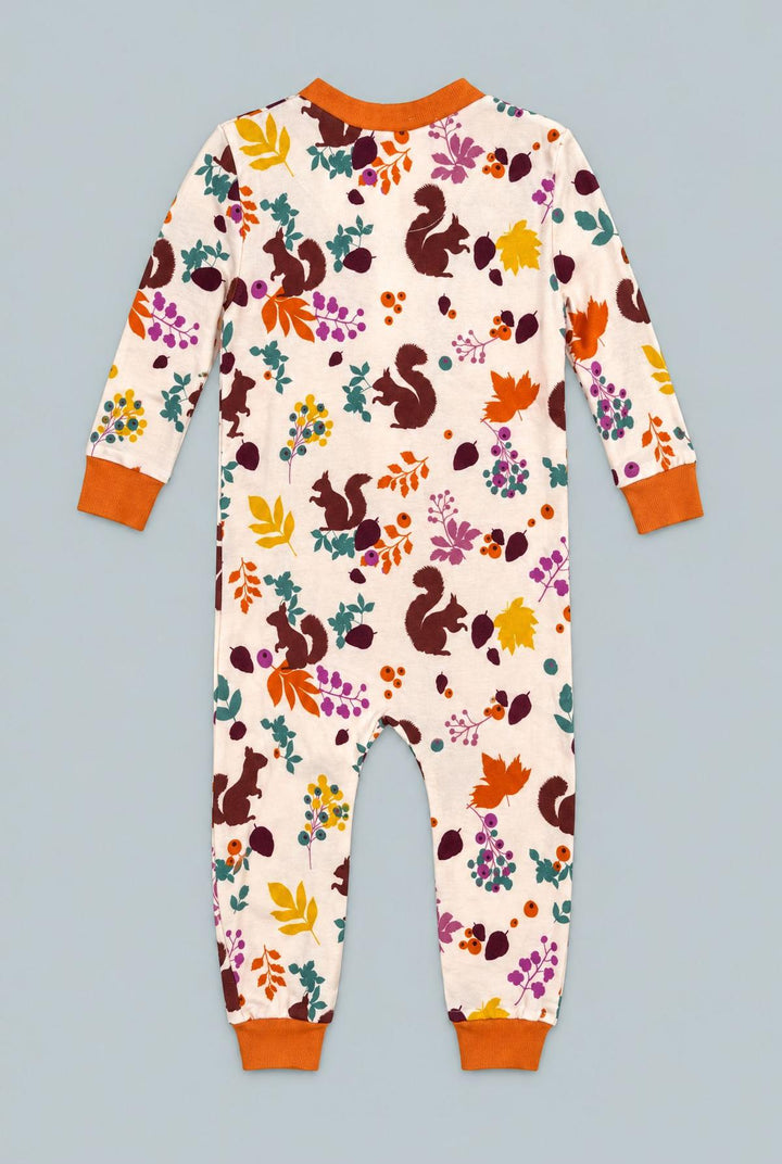 Full Zip Footless Pajama - Squirrel