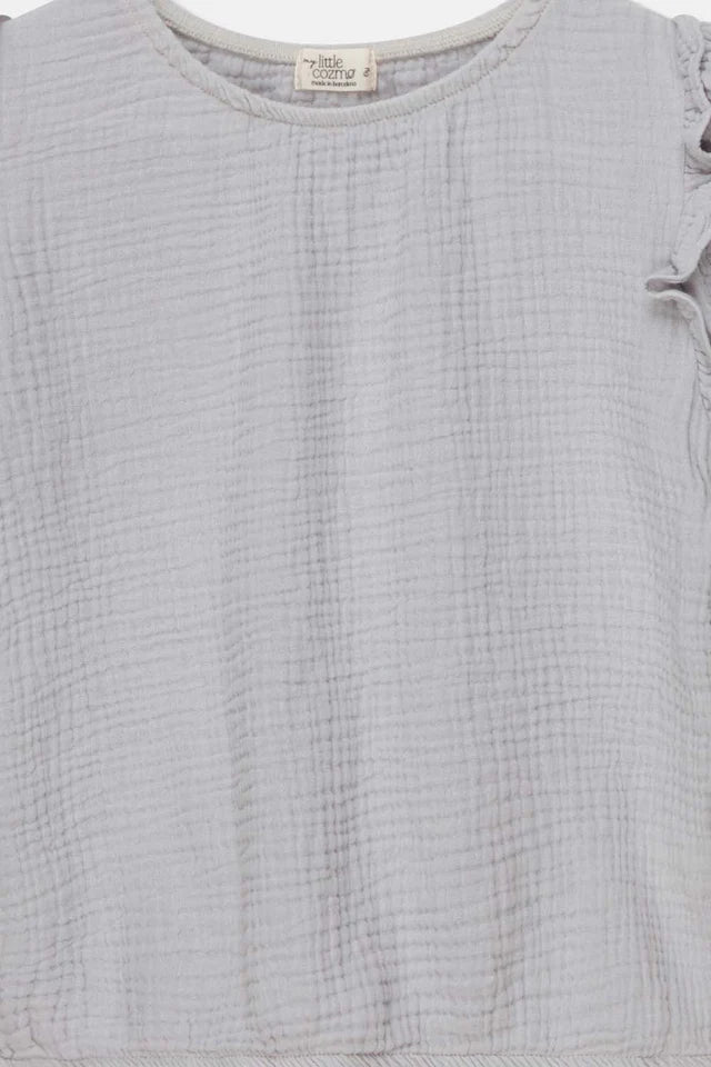 Gauze crop top - Soft grey