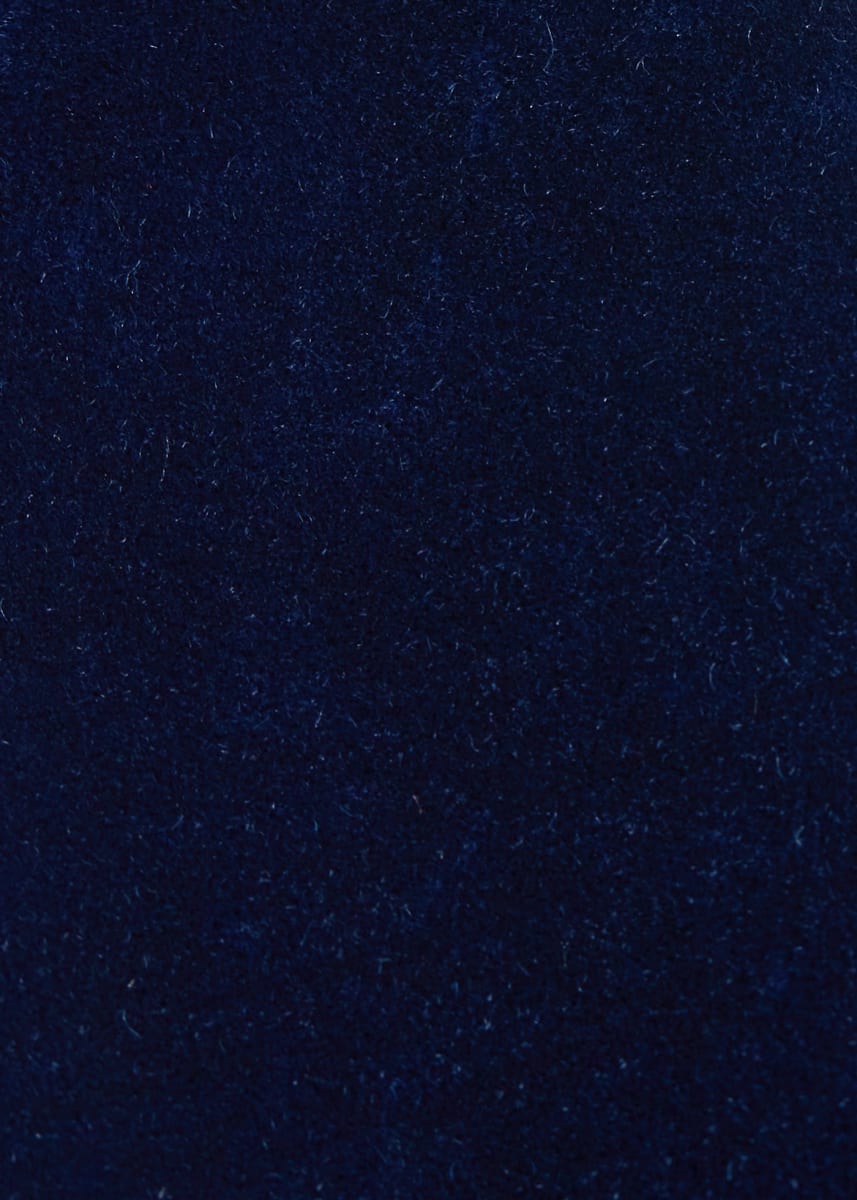 Blunt Edge Cotton Velvet Bow - Navy