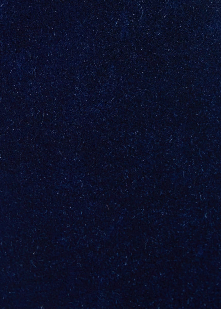 Blunt Edge Cotton Velvet Bow - Navy