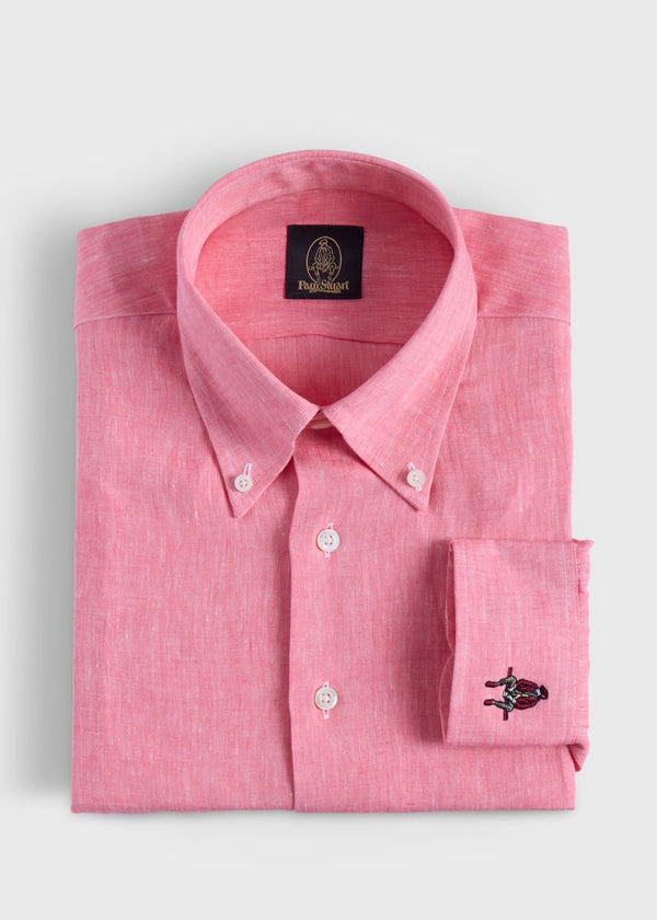 Linen Logo Sport Shirt - Red