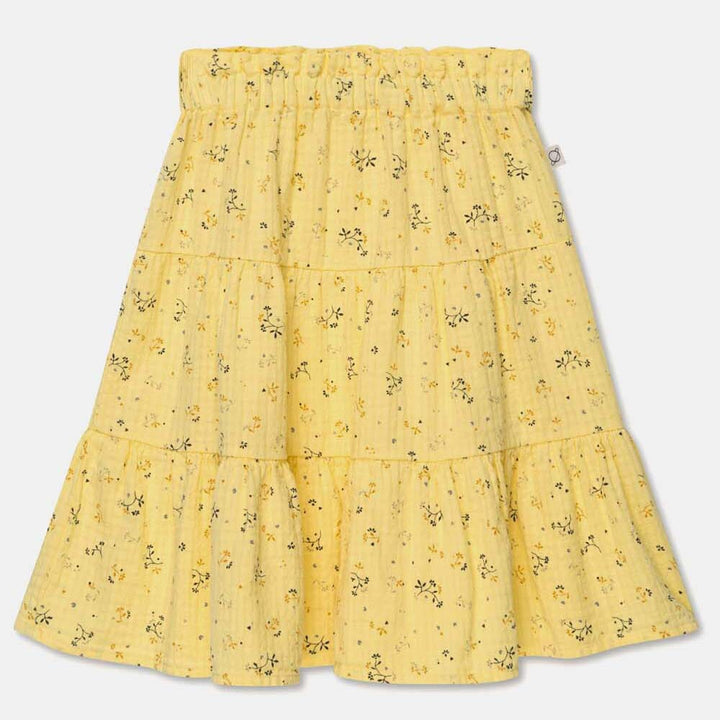 Muslin Floral Flared Skirt - Yellow Dresses + Skirts My Little Cozmo 