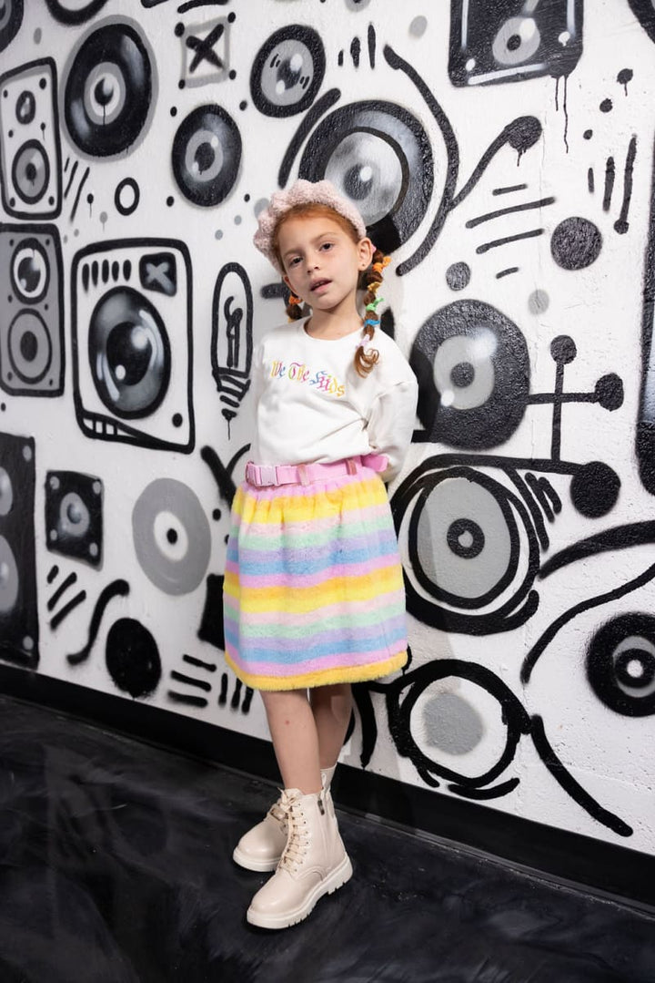 Cozy Rainy Day Away Skirt - Rainbow