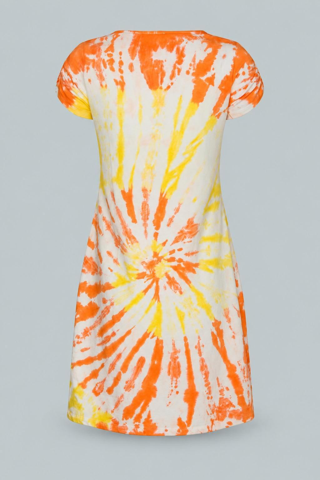 Women's Ruched Sleeve Dress - Yellow