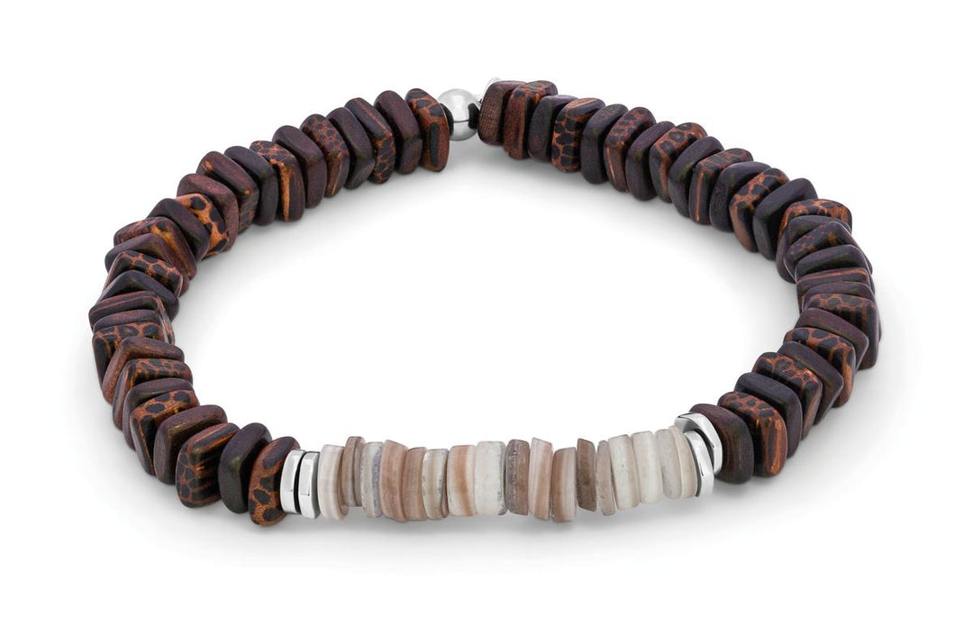 Legno Heishi Beaded Bracelet - Brown