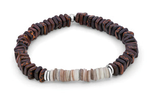 Legno Heishi Beaded Bracelet - Brown