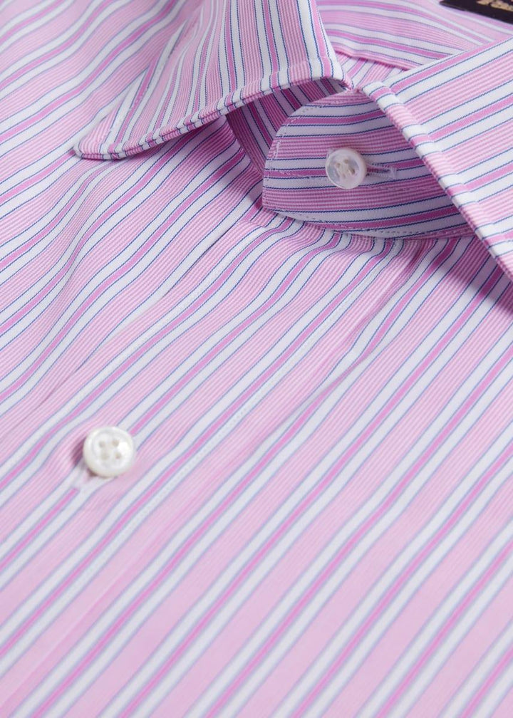 Pink Narrow Stripe Dress Shirt - Pink - Dress Shirt