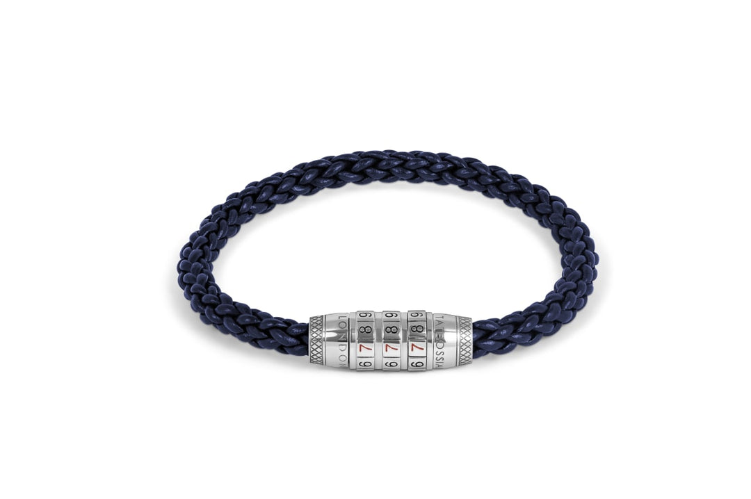 Combination Lock 777 Silver Bracelet In Blue - Blue