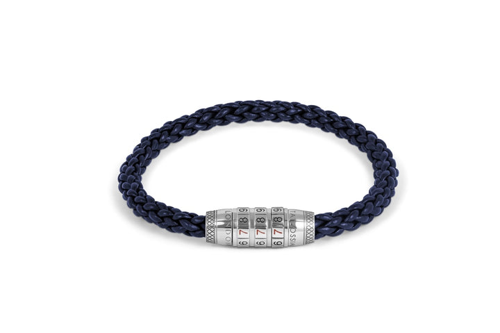 Combination Lock 777 Silver Bracelet In Blue - Blue
