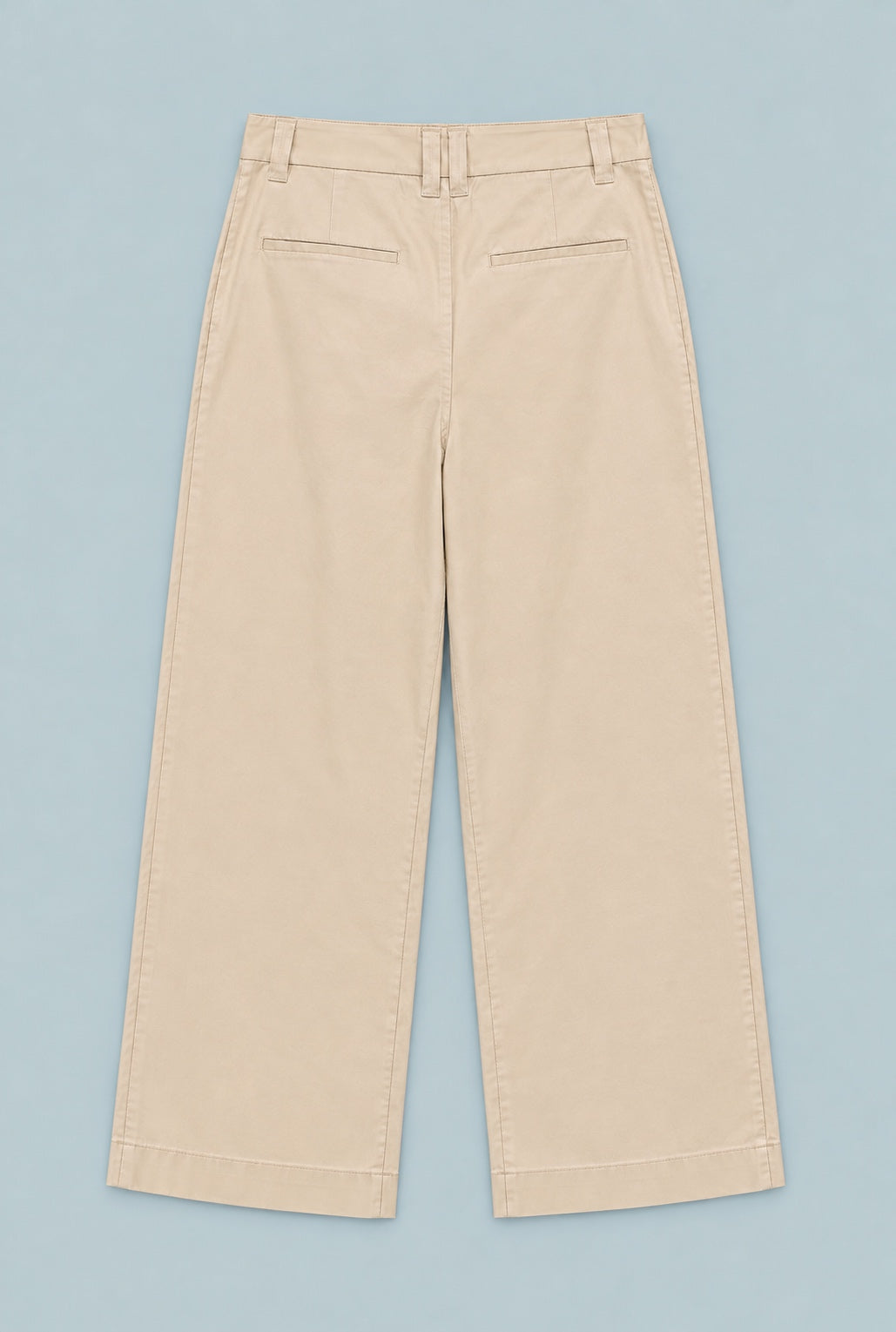 High Waisted Wide Leg Pants - Ecru