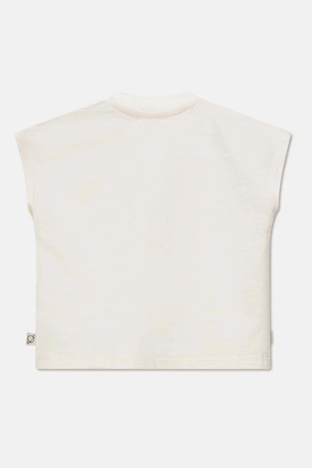 Print slub baby t-shirt smiles - Ivory
