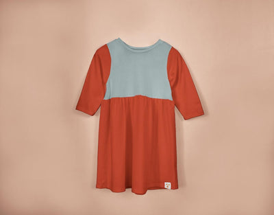 Two-Tone Organic Cotton Jersey Dress - Pico