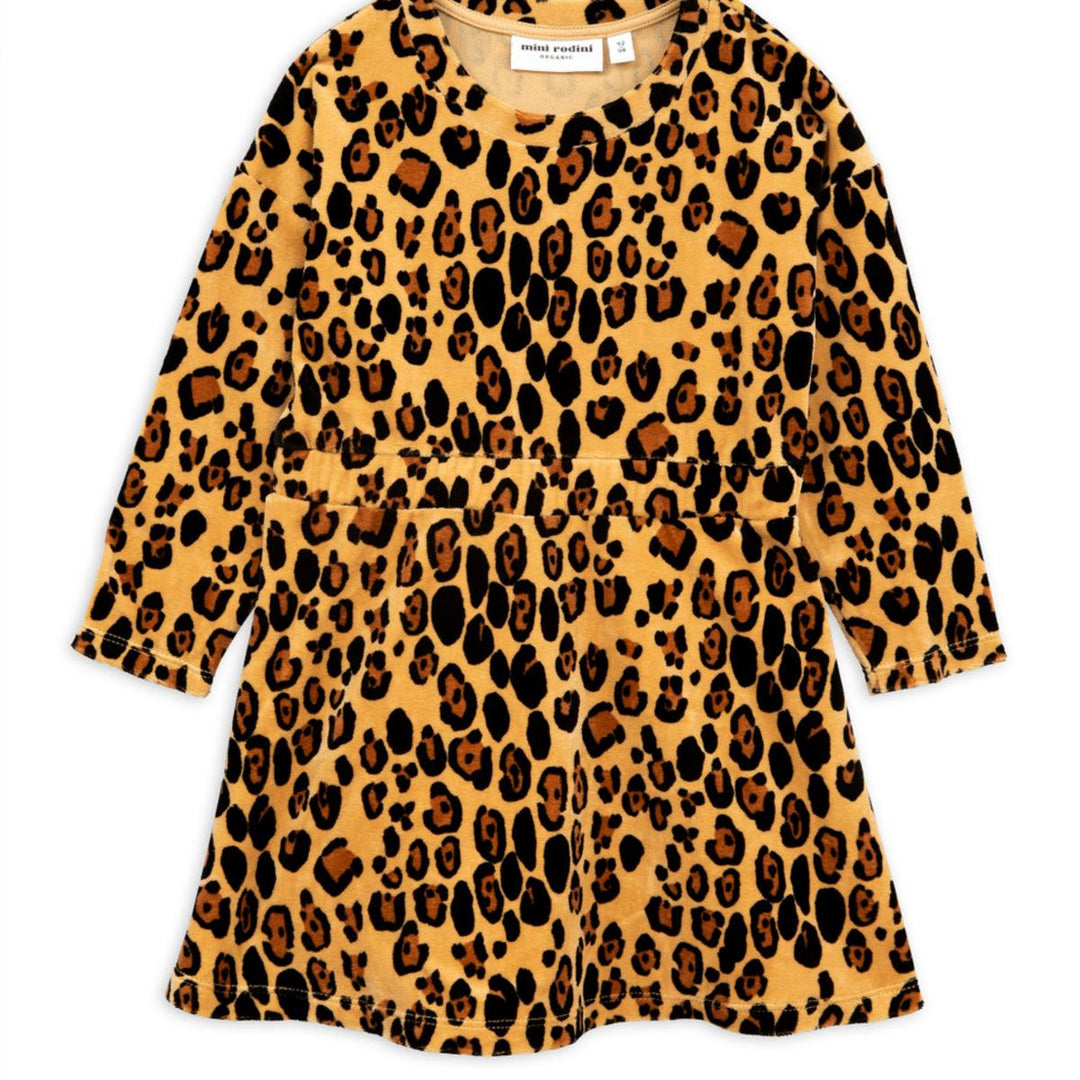 Leopard Velour Dress - Beige