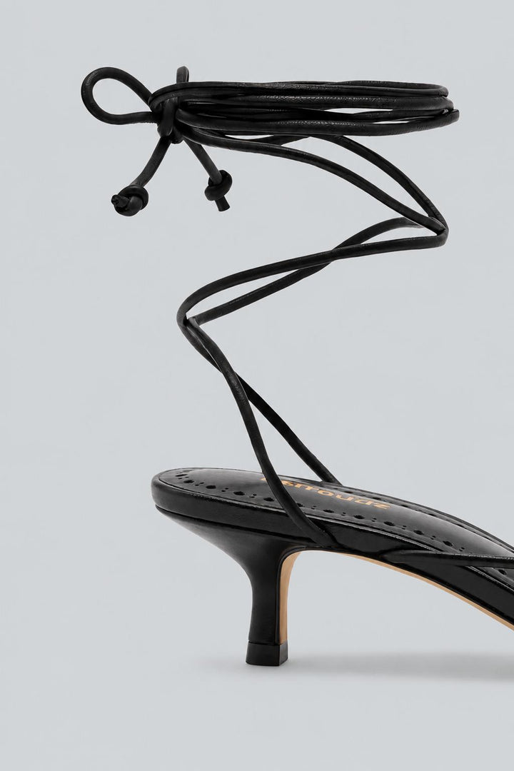 Women's Sara Strappy Kitten Heel Sandals - Black