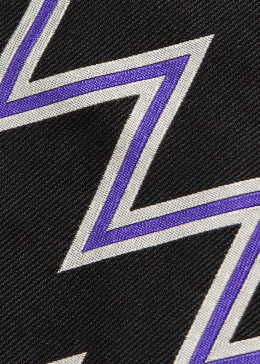 Silk Woven Zig Zag Tie - Black