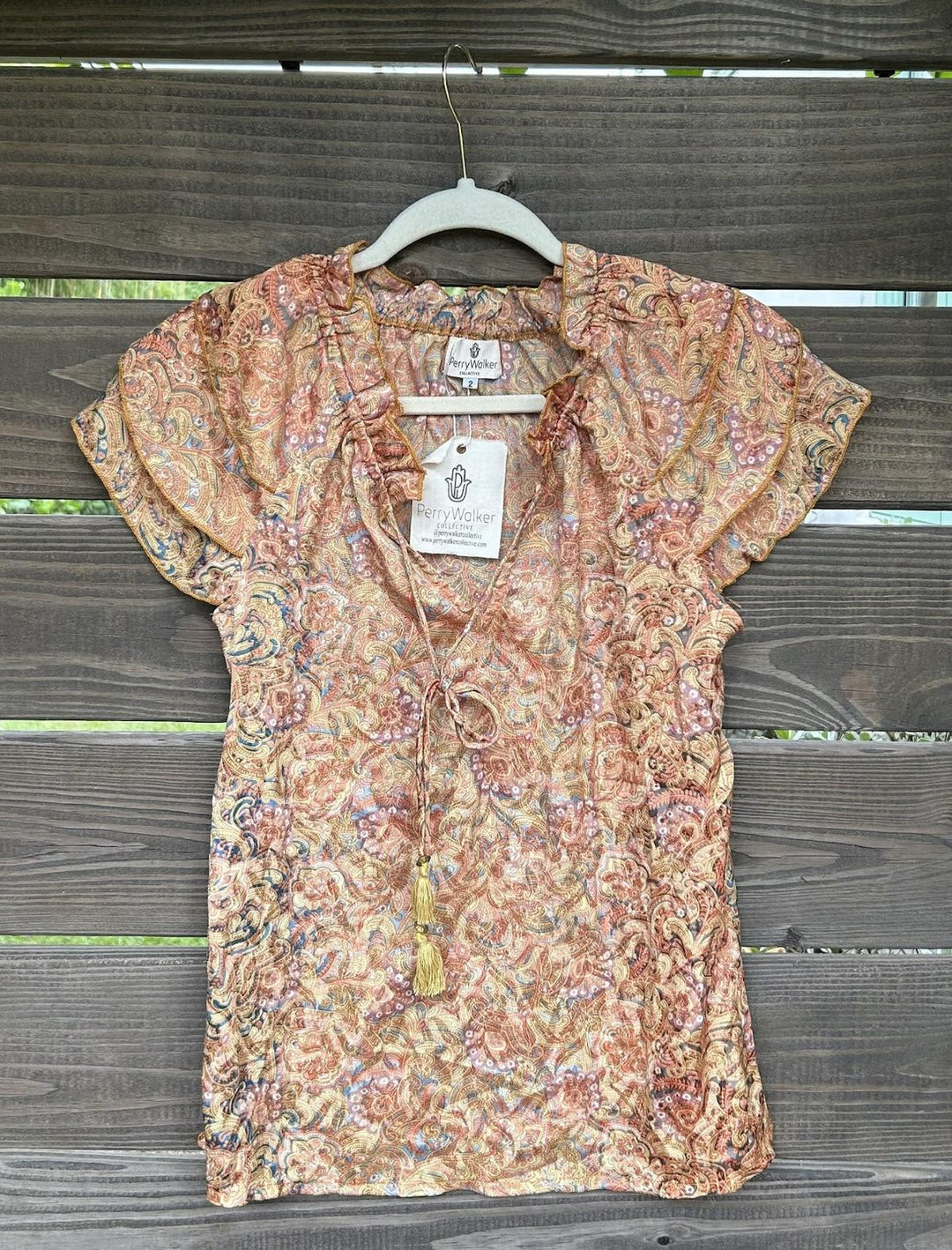 Varina Top - Gold Paisley