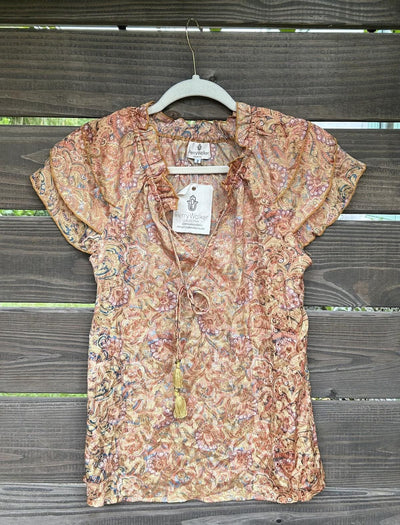 Varina Top - Gold Paisley