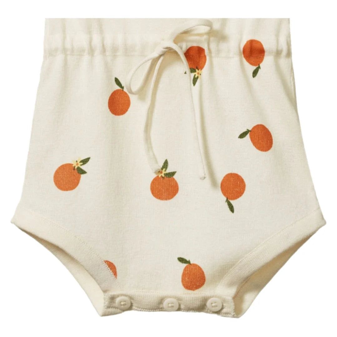 Lottie Suit - Orange Blossom Natural Print Rompers Nature Baby 