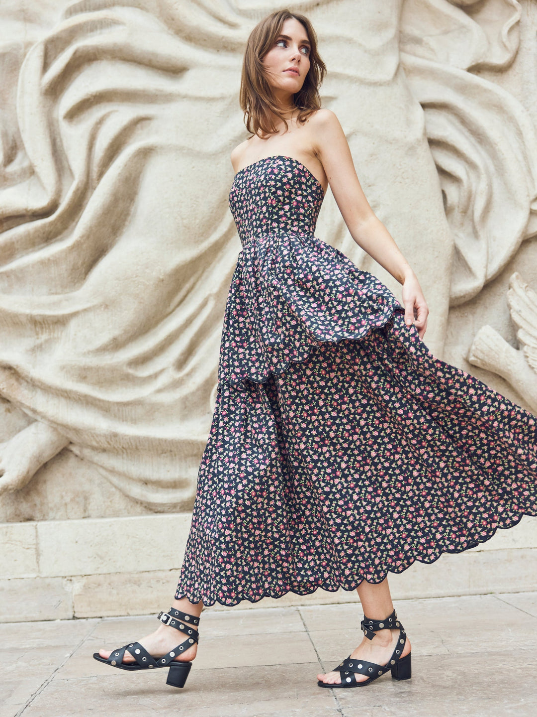 Daisy Dress - Black Rose Floral