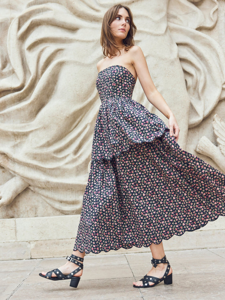 Daisy Dress - Black Rose Floral