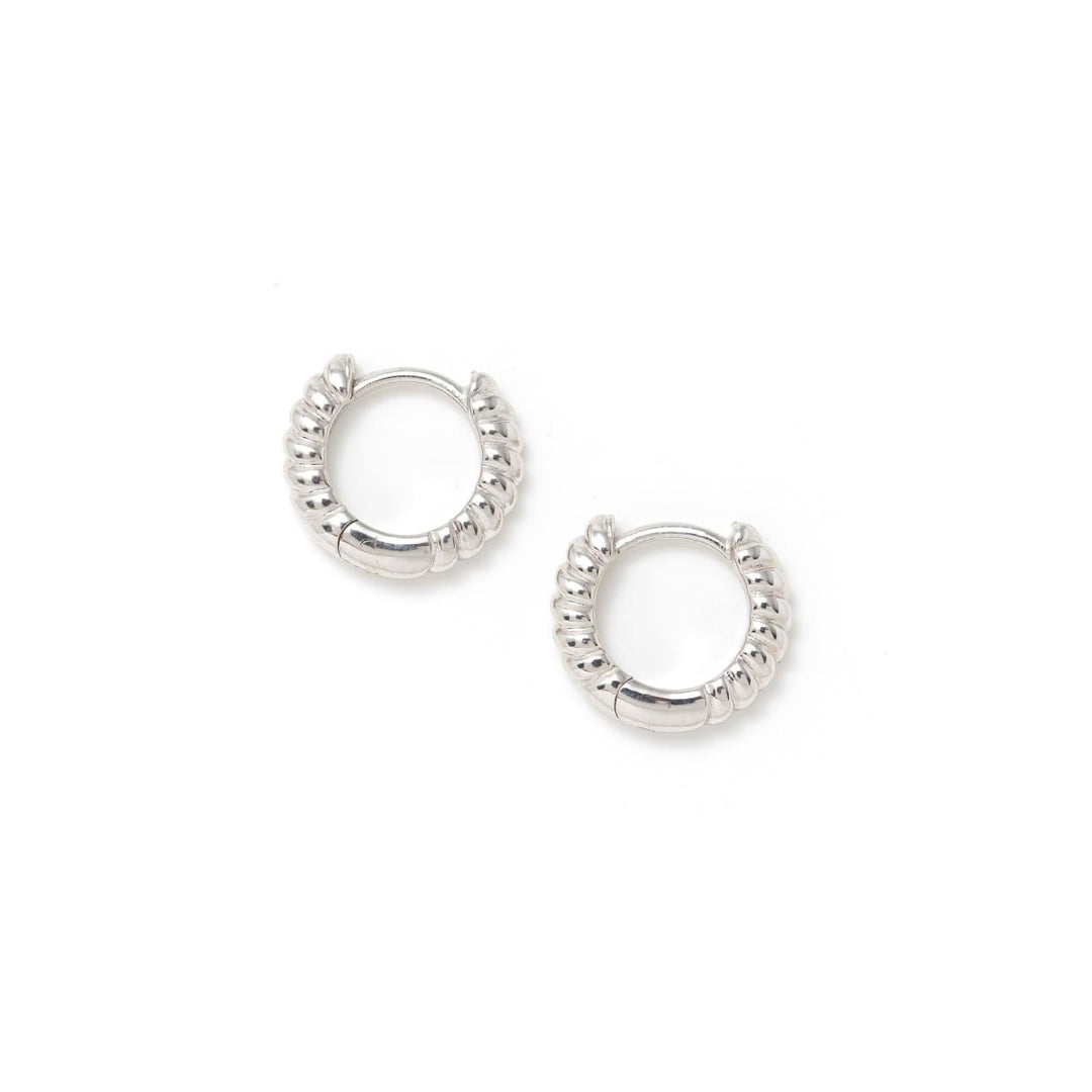 Twist Huggie Hoops - Silver