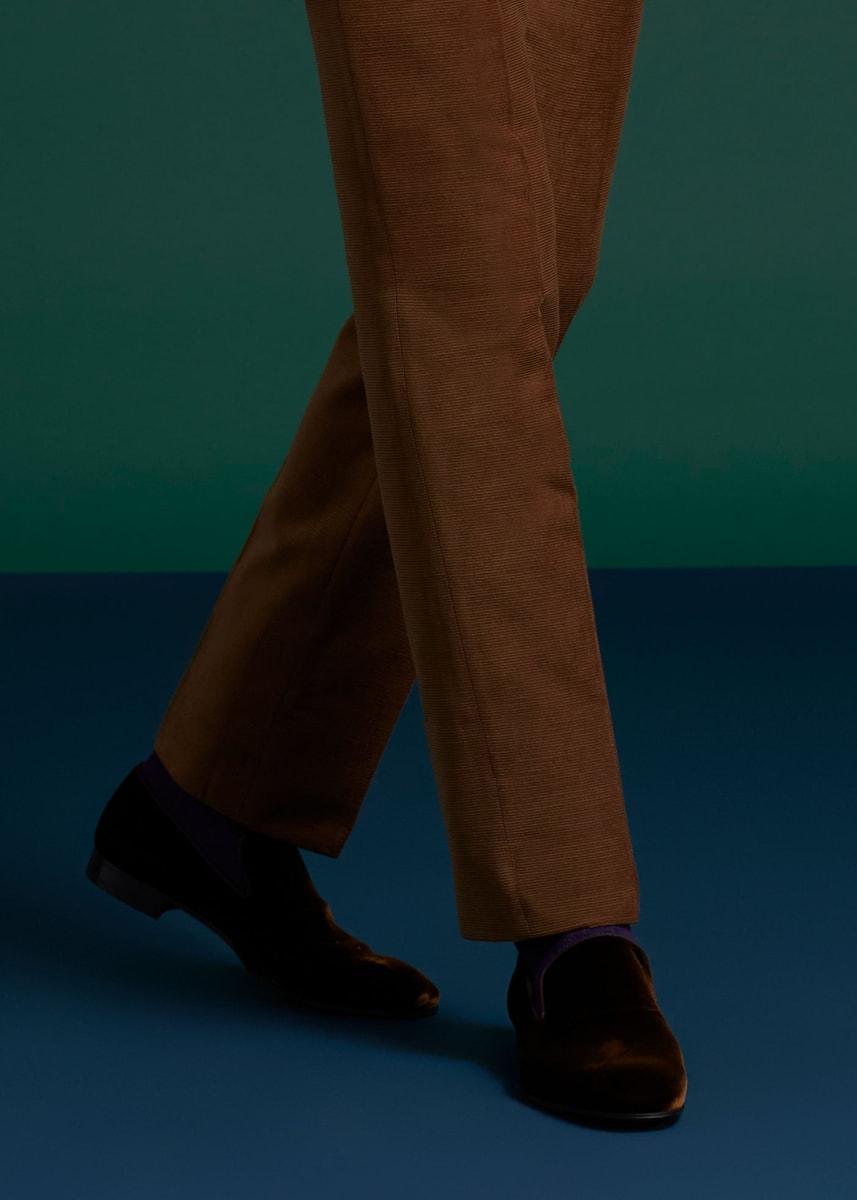 Harrier Velvet Formal Slip-On - Brown