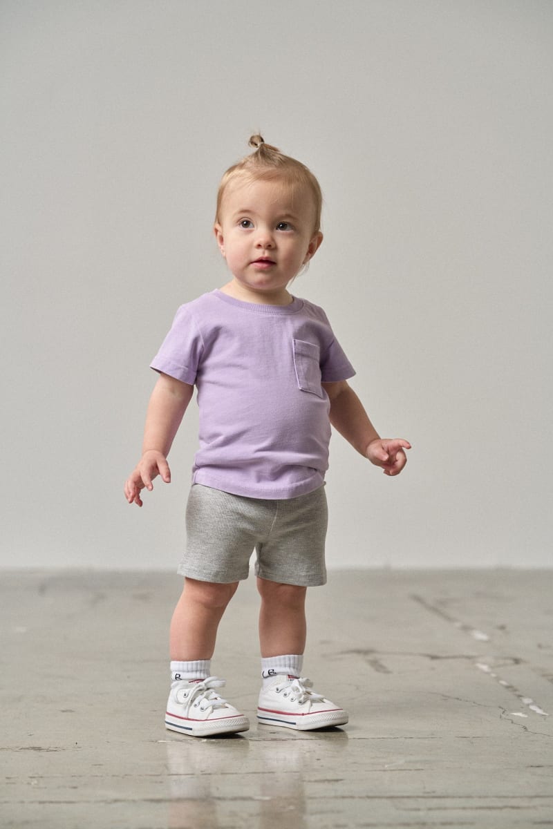 Acid Wash Pocket Tee - Purple