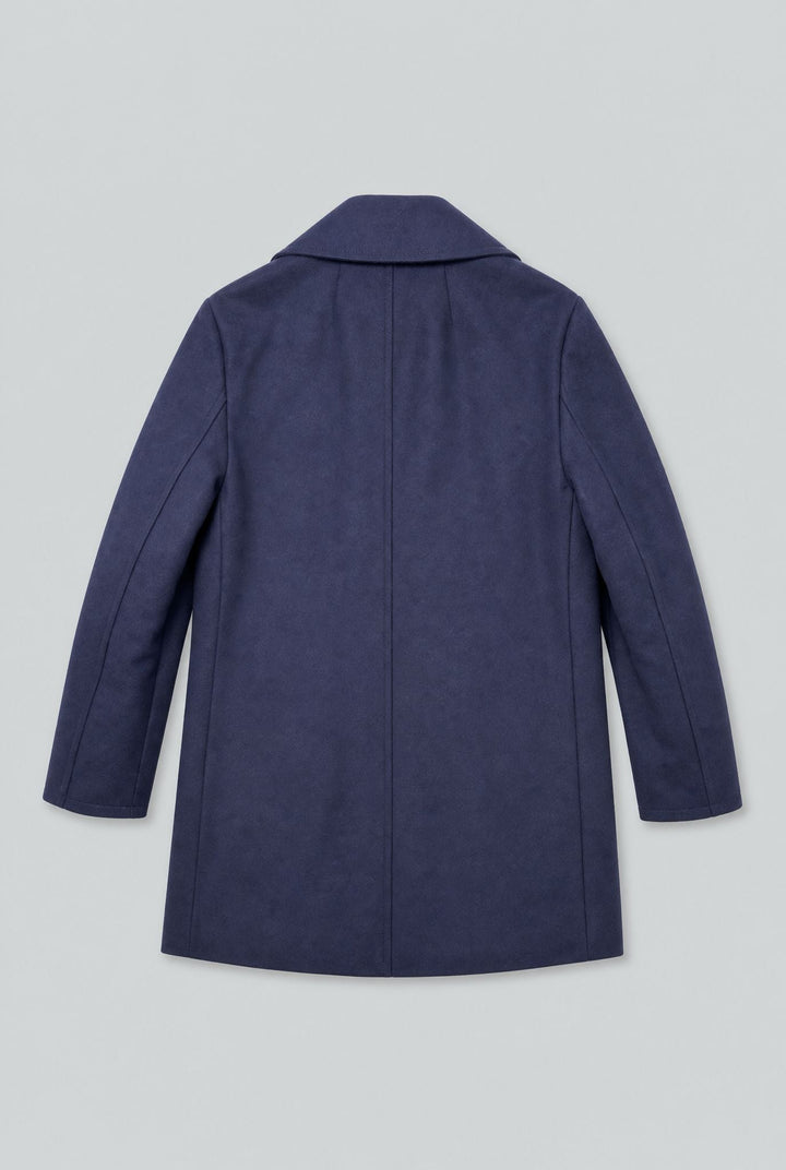 Camel Hair Double Breasted Peacoat - Ink