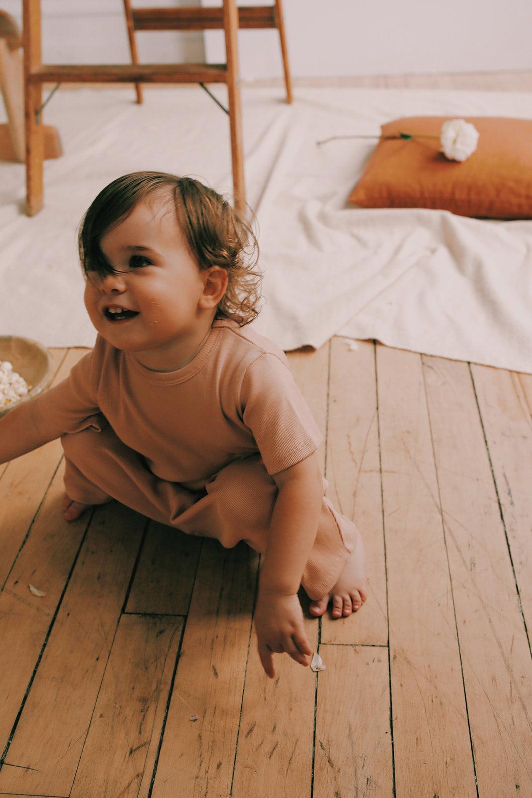 Organic Pima Cotton Kids Lounge Pants - Pink