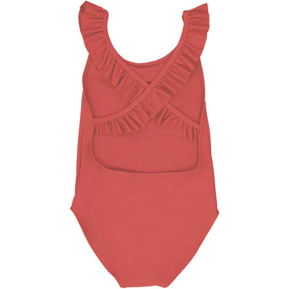 Alba Ruffled One-Piece Swimsuit - Vichy Red