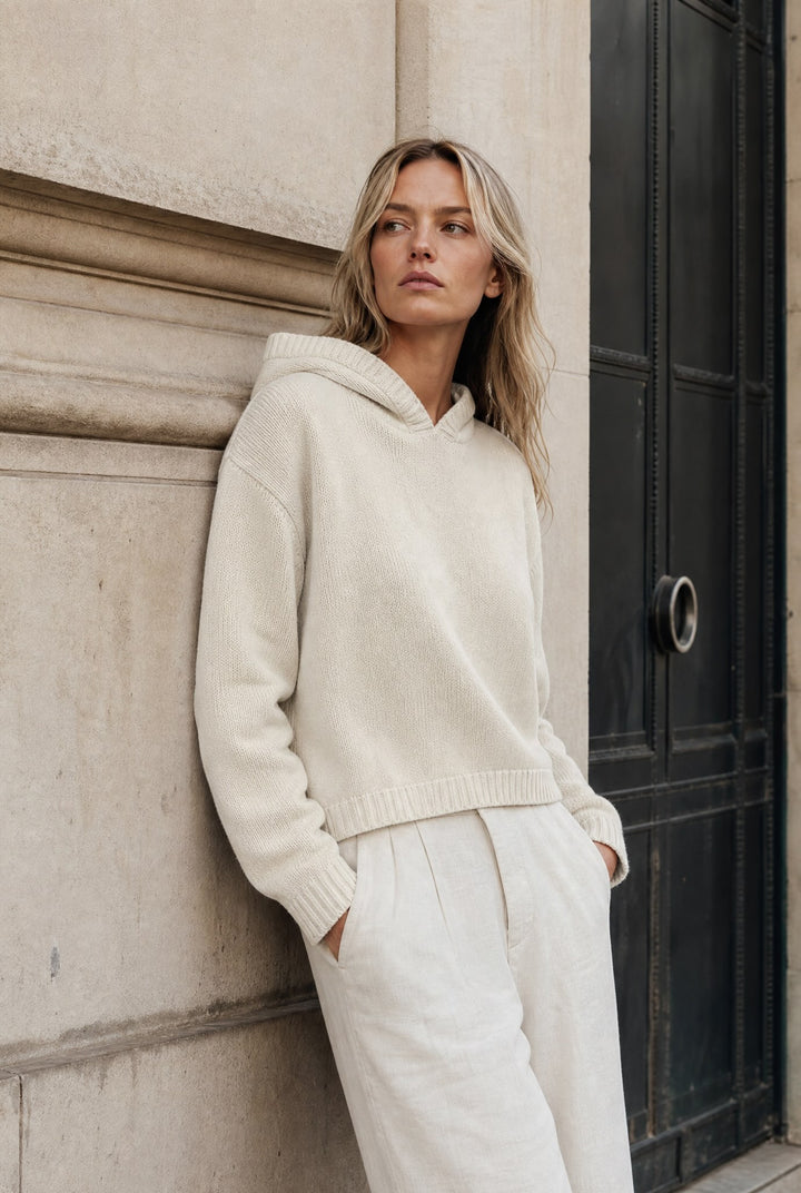 Cashmere Blend Hoodie - Ivory
