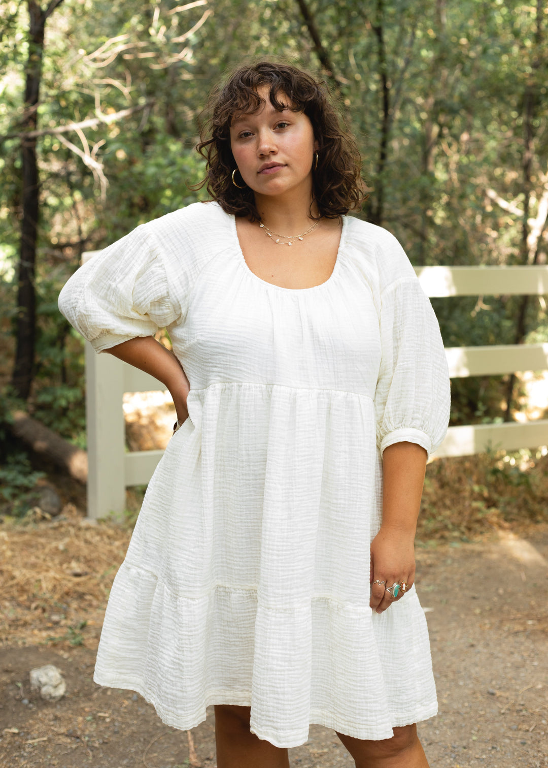 Sumin Cotton Gauze Dress - Cream
