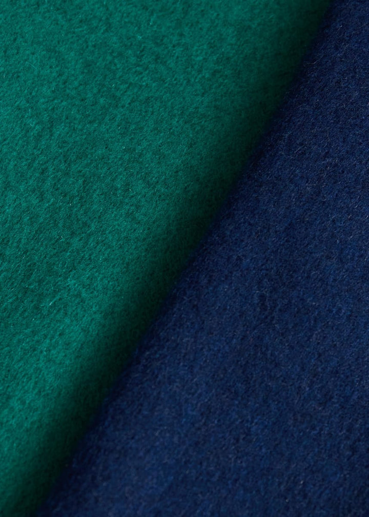 Cashmere Reversible Coat - Blue/Green