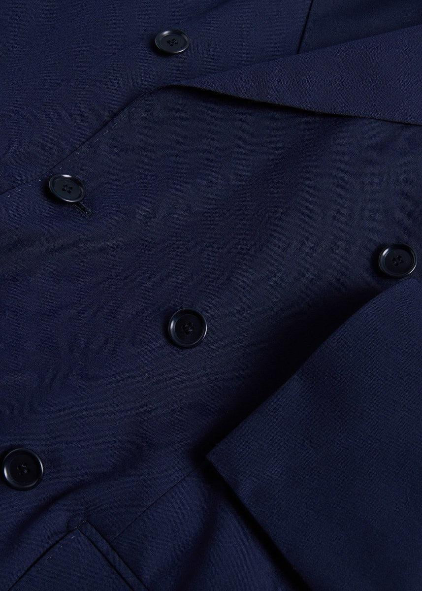 Phineas Cole Lightweight Wool Double Breasted Suit - Navy