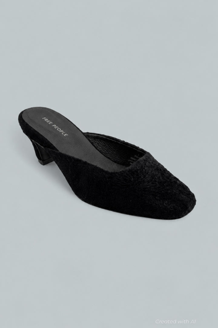 Avenue Mules - Black Hairy Suede