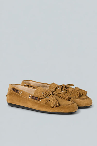 Women's Mocassini Suede Loafer Flats - Oliva