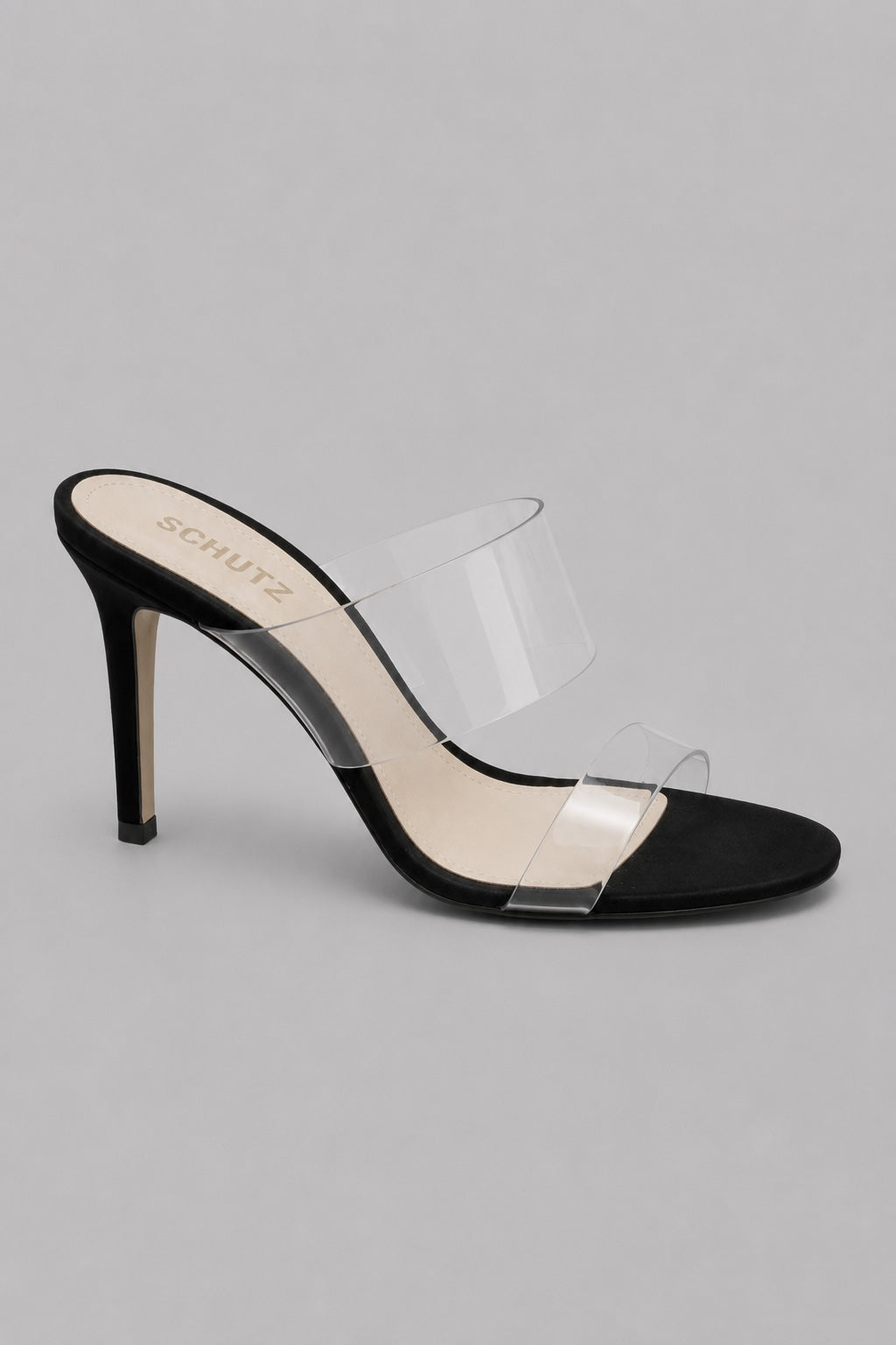 Women's Ariella Clear Strap High-Heel Slide Sandals - Black/Transparent