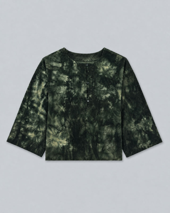 Birdie Corduroy Top - Army Tie Dye