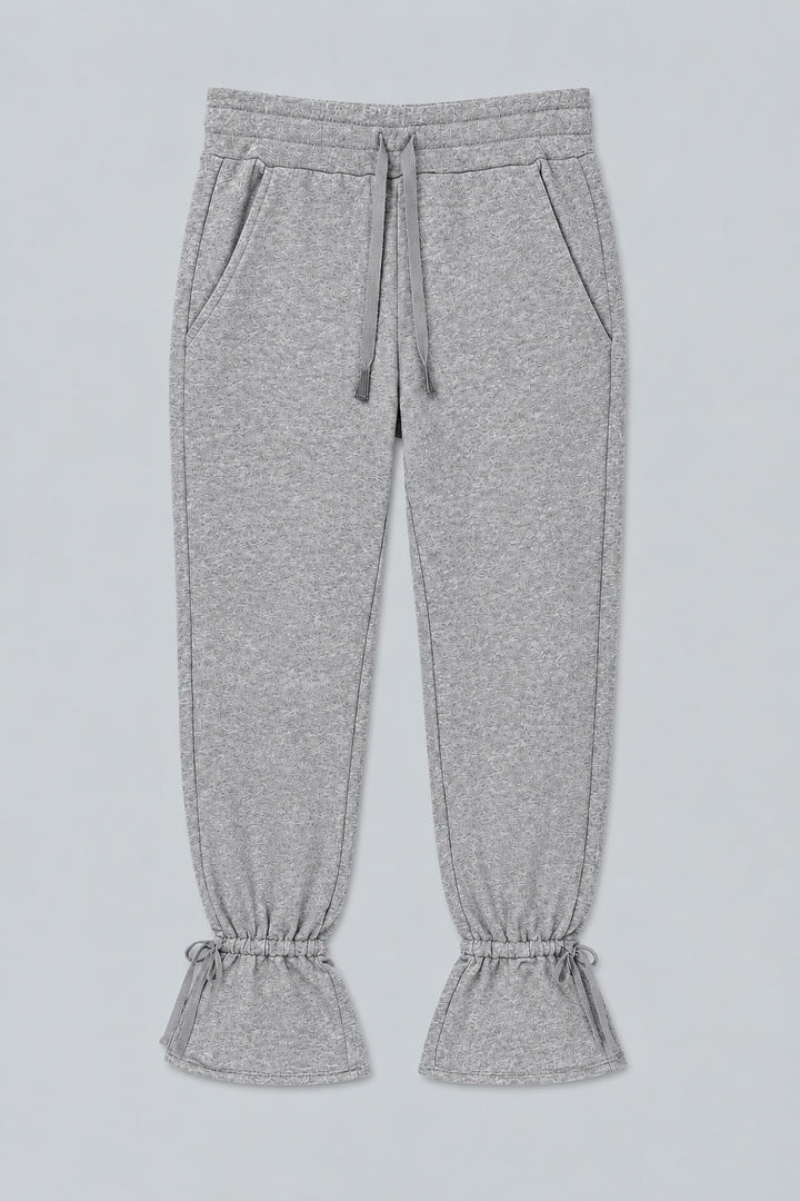 Tie Ankle Sweatpants - Heather Gray